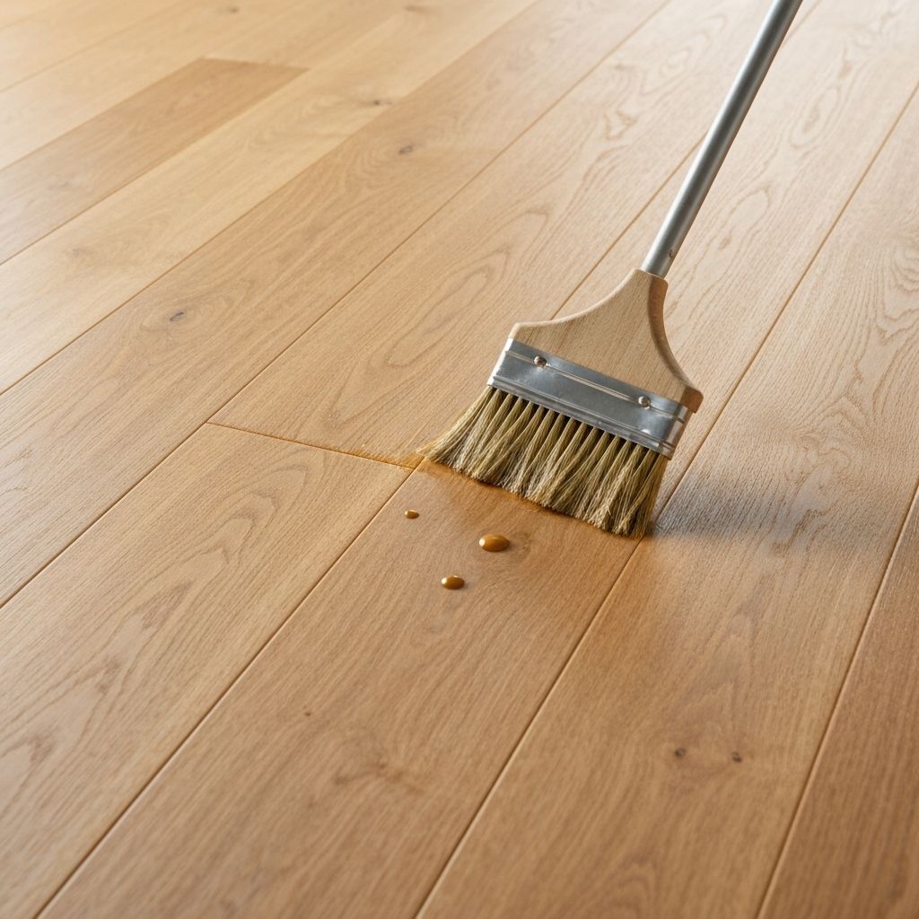 ლაქის წასმა იატაკზე